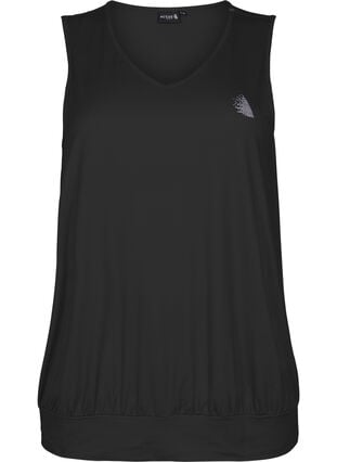 Sleeveless workout top with balloon fit, Black, Packshot image number 0