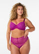 Padded bra with lace and underwire, Purple, Model image number 1