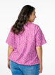 Cotton blouse with print and short sleeves, Purple, Model image number 2