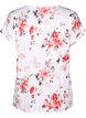 Floral viscose blouse with short sleeves, White AOP flower, Packshot image number 1