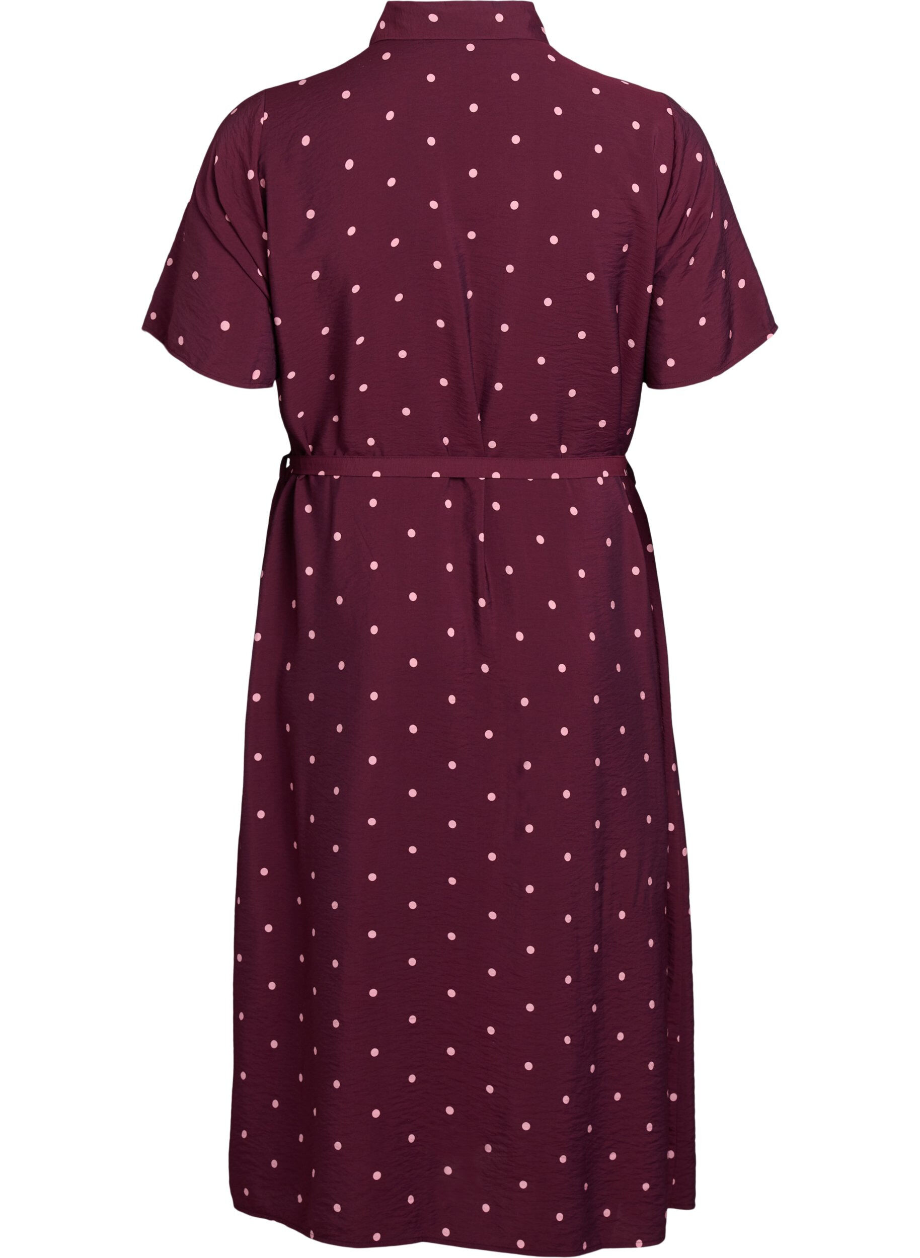 Zizzifashion Midi shirt dress with polka dots, Red, Packshot image number 1