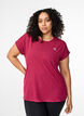 Solid-coloured workout T-shirt, Red, Model image number 0