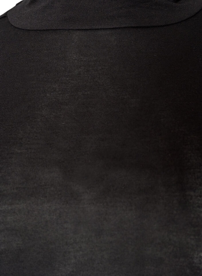 High-neck blouse in viscose jersey, Black, Packshot image number 2