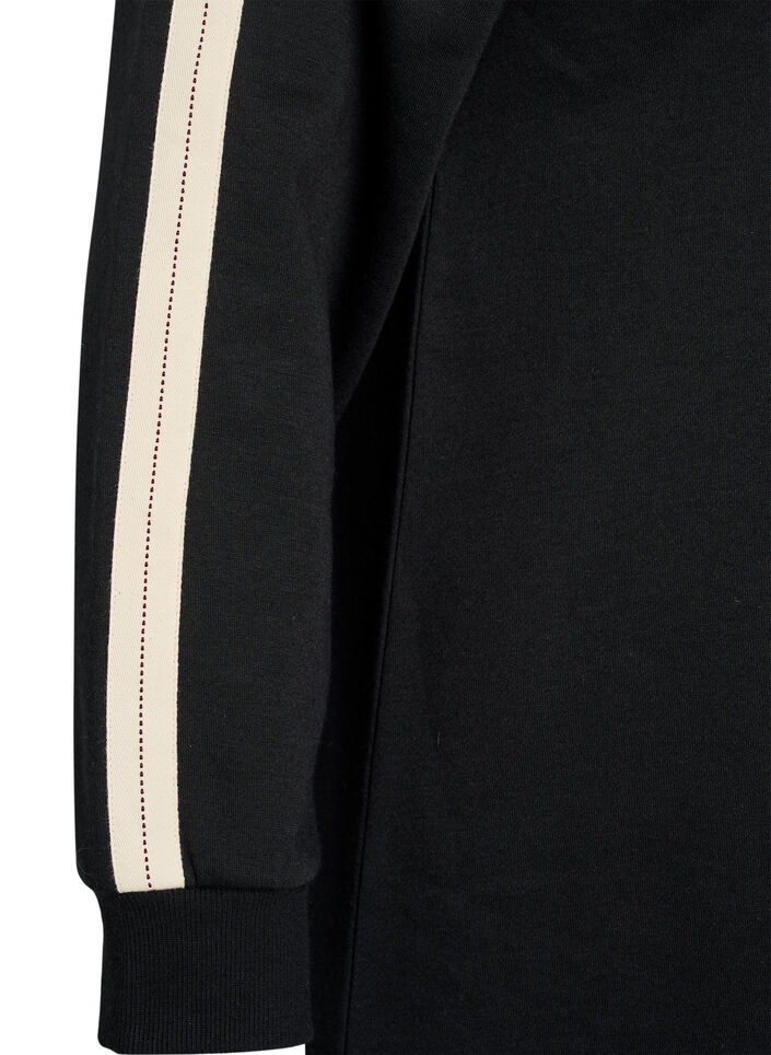 Short sweatshirt dress with a high neck, Black, Packshot image number 3