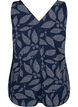 Printed top with V-neck, Navy B. w. Dot Leaf, Packshot image number 1