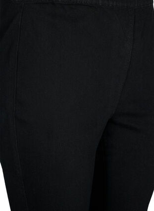 FLASH - High waisted denim capri trousers with slim fit, Black, Packshot image number 2