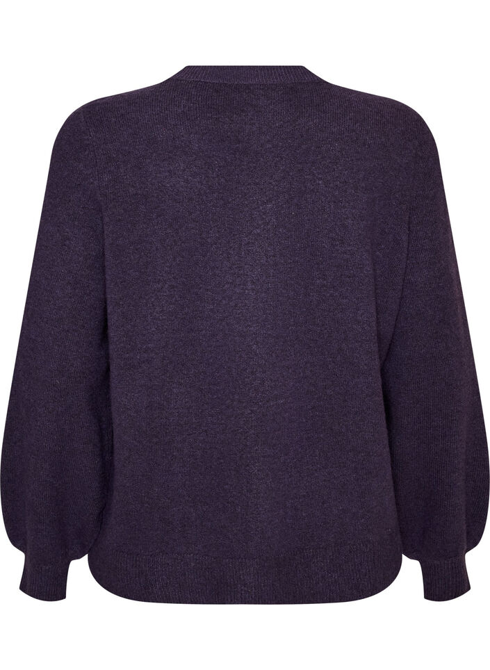 Cardigan in soft knit with gold-coloured buttons, Purple, Packshot image number 1