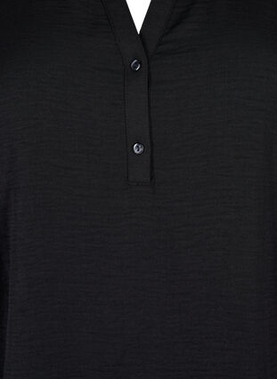 Long-sleeved blouse with v-neck, Black, Packshot image number 2