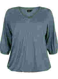 Melange blouse with v-neckline