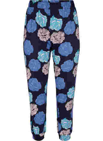 Cotton night trousers with floral print