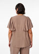 Blouse with short ruffle sleeves, Brown, Model image number 2