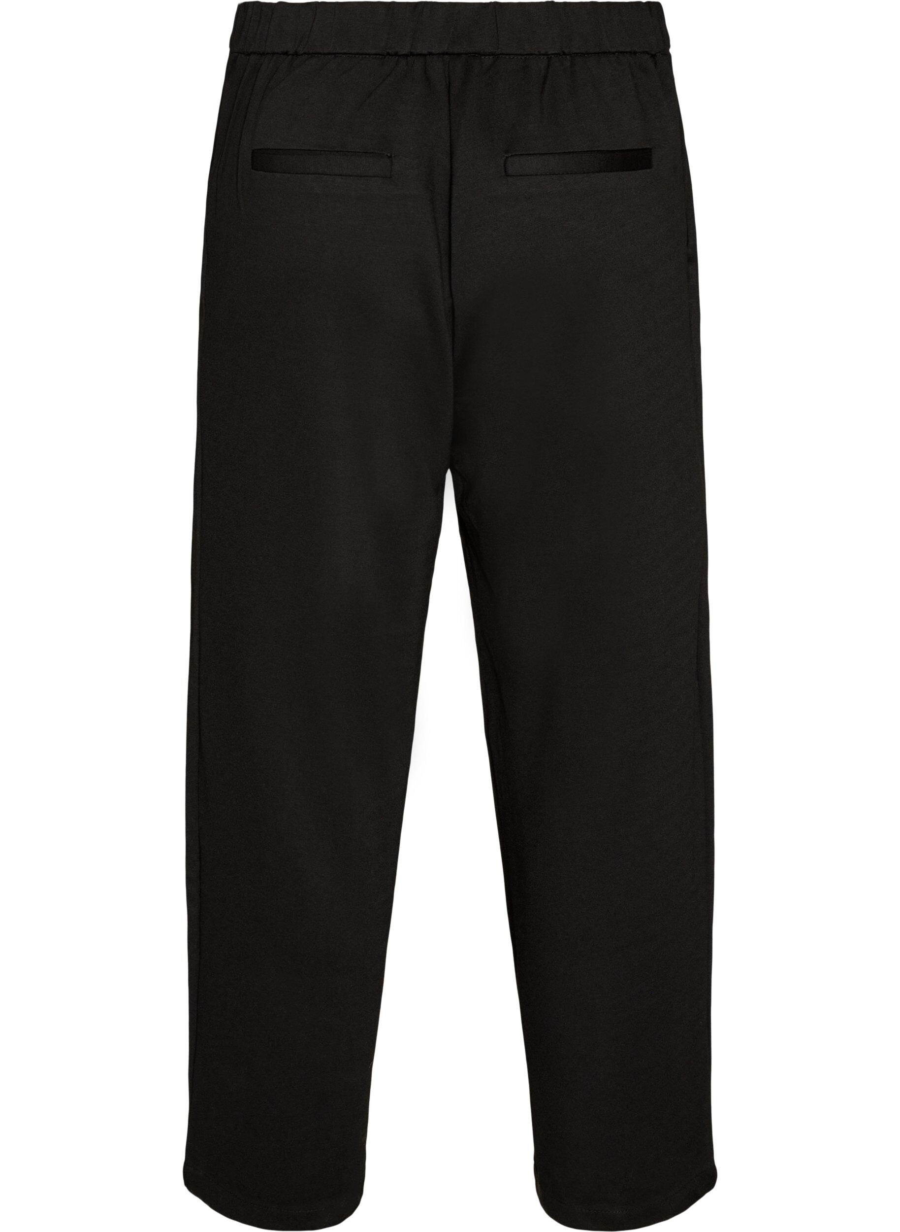 ZizzifashionLoose jersey trousers with a high waist, Black, Packshot image number 1