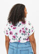 Floral viscose blouse with short sleeves, White Pink AOP, Model image number 1