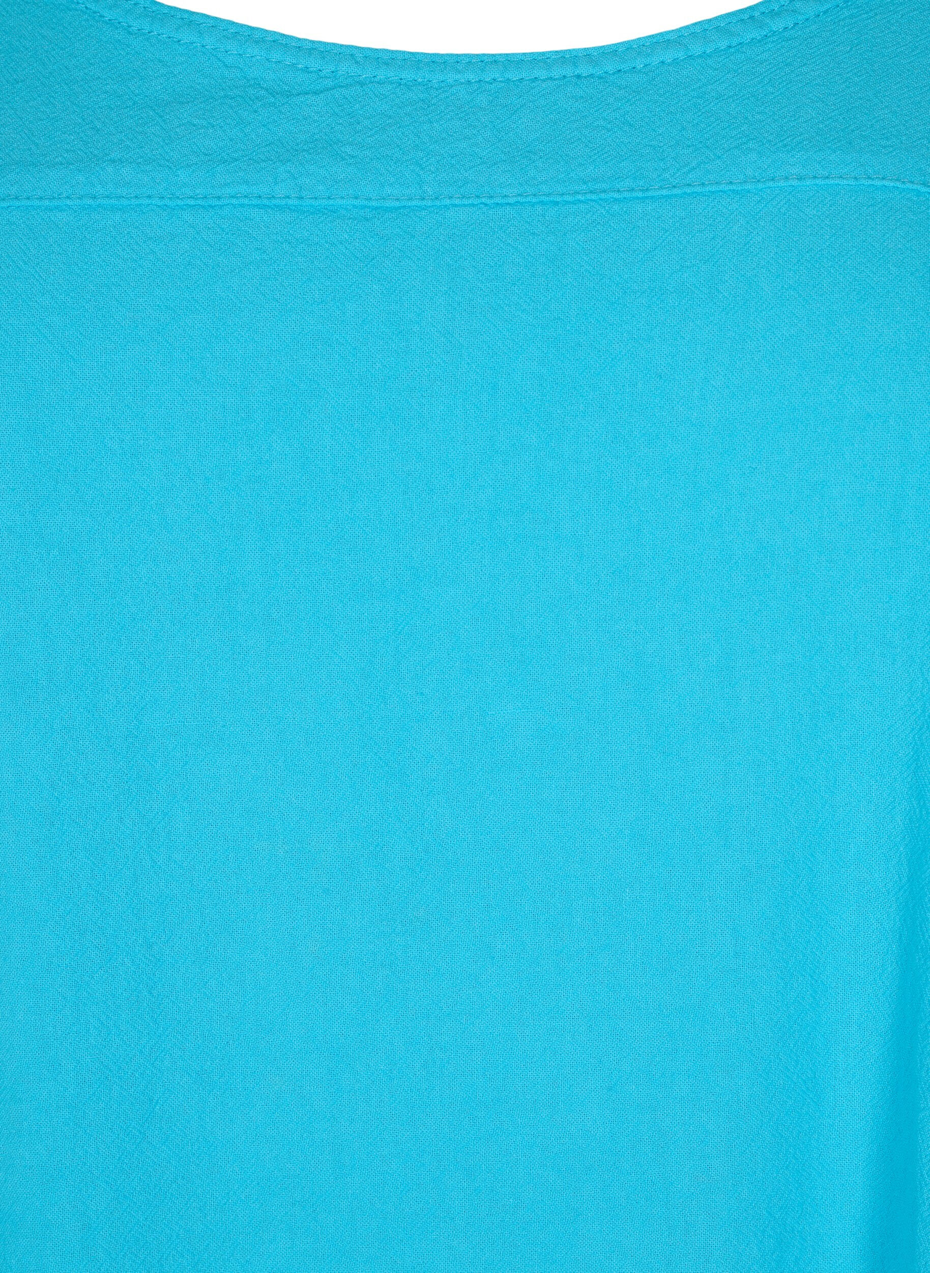 Zizzifashion Short-sleeved cotton dress, Blue, Packshot image number 2