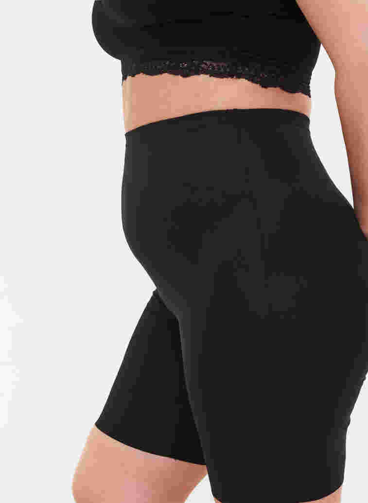 Light shapewear shorts with high-rise waist, Black, Model image number 2