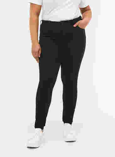 High-waisted super slim Amy jeans , Black, Model image number 2