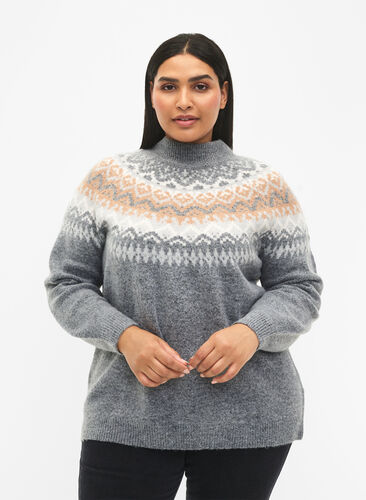 Pullover with pattern, Medium G. Mel. Comb, Model image number 0