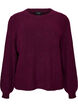 Ribbed jumper with balloon sleeves, Purple, Packshot image number 0
