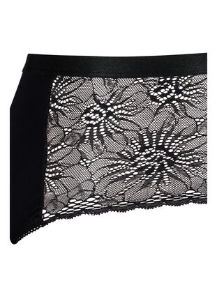 Hipster period panties with lace, Black, Packshot image number 3