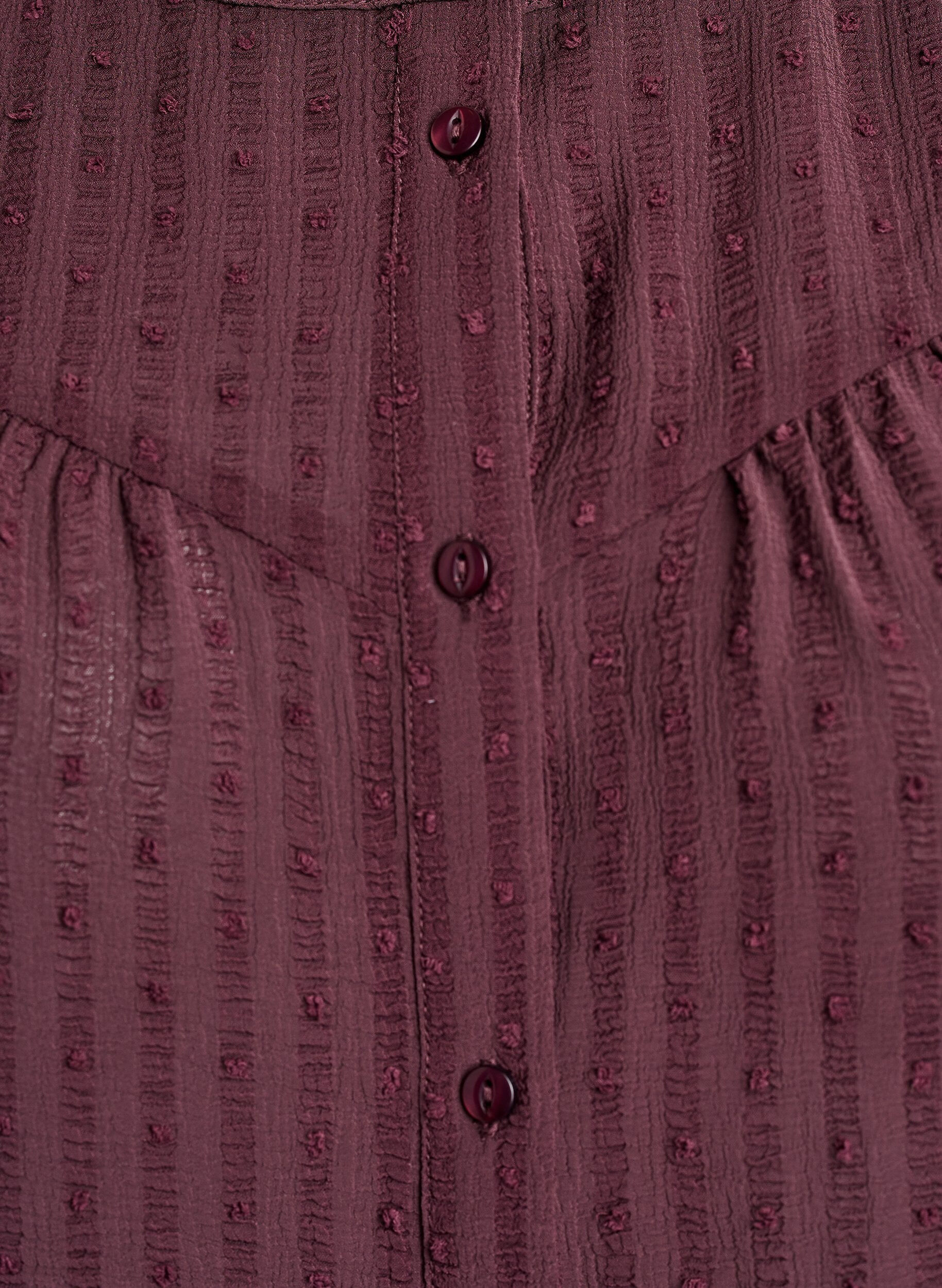 Zizzifashion Shirt with a textured dot pattern and embroidery details, Dark Bordeaux, Packshot image number 2