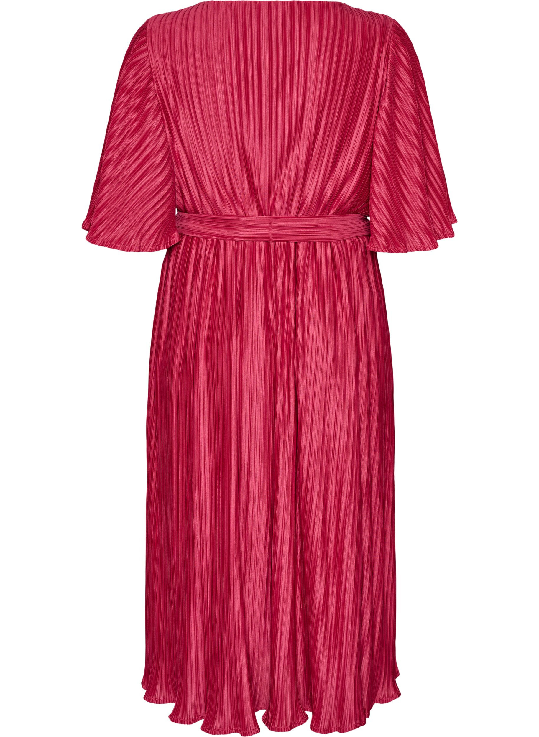 ZizzifashionPleated midi dress with batwing sleeves, Pink, Packshot image number 1