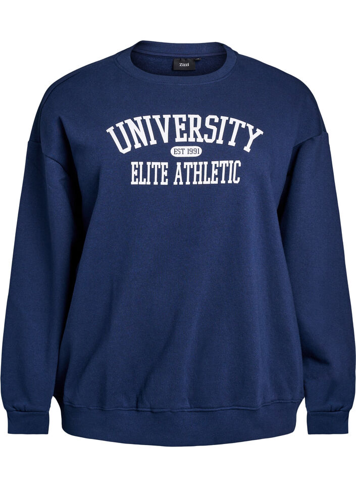 Sweatshirt with text print, Blue, Packshot image number 0