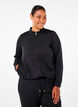 Sporty cardigan with zipper and pockets, Black, Model image number 0
