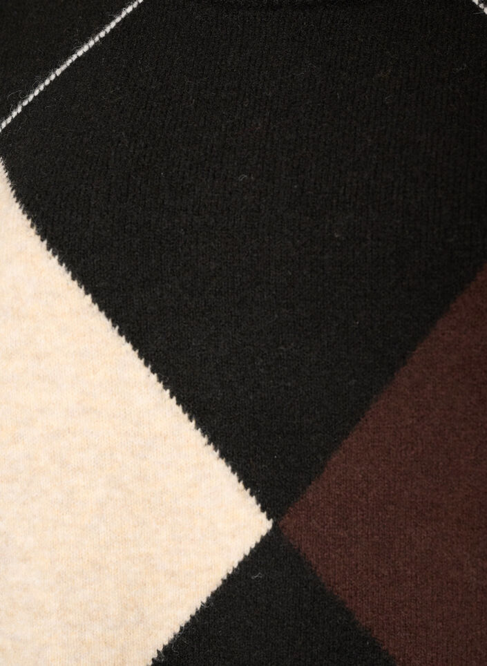Knit with harlequin pattern, Black, Packshot image number 2