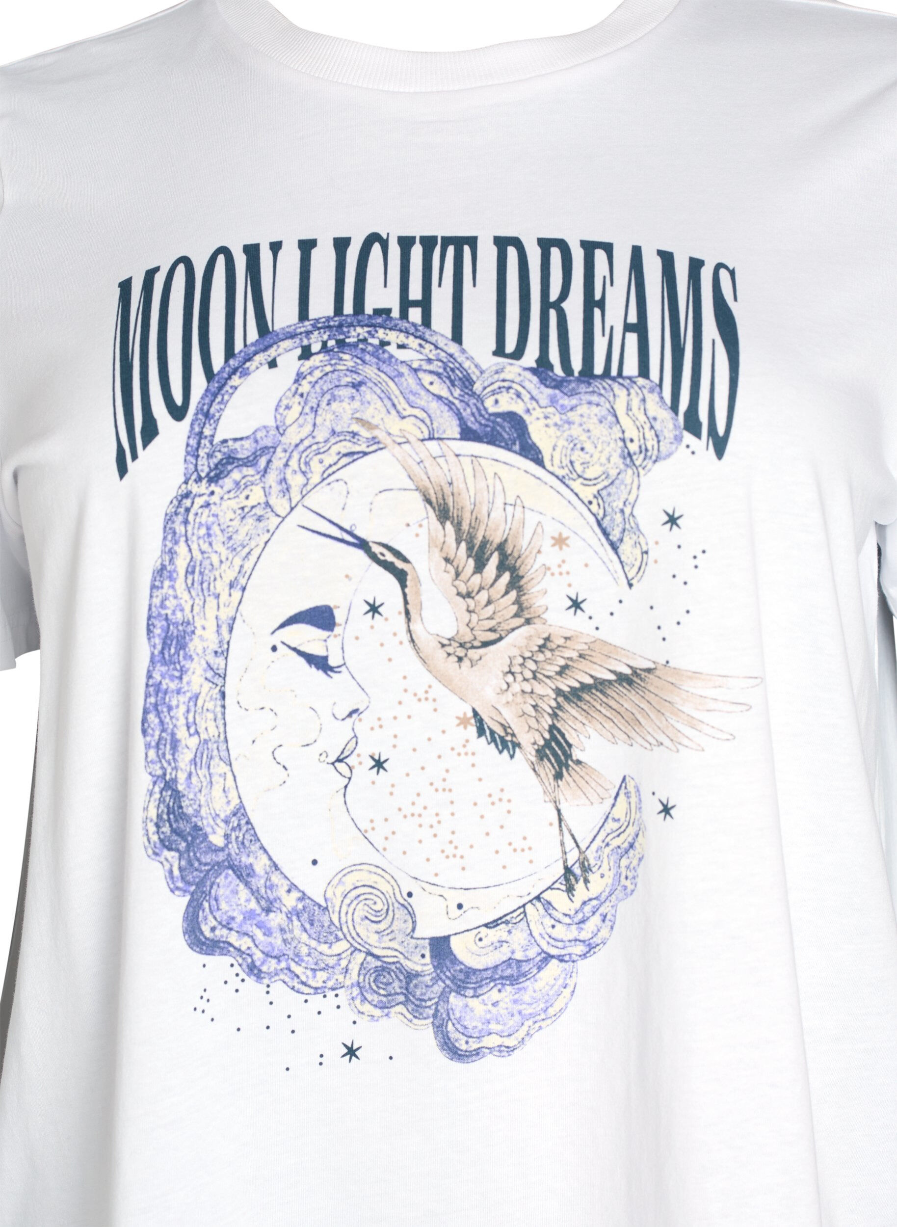 Zizzifashion Cotton T-shirt with front print, White, Packshot image number 2