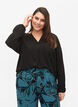 Plain colour top with v-neck, Black, Model image number 0