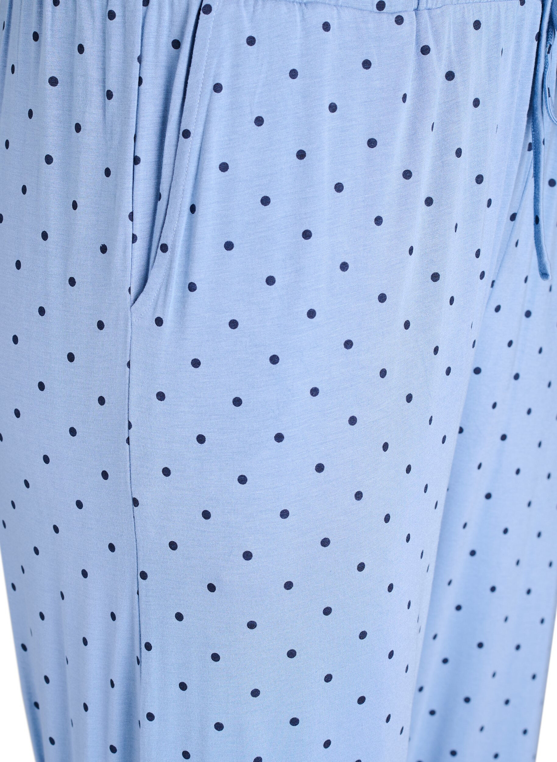 Zizzifashion Night trousers in modal with high waist, Blue, Packshot image number 2