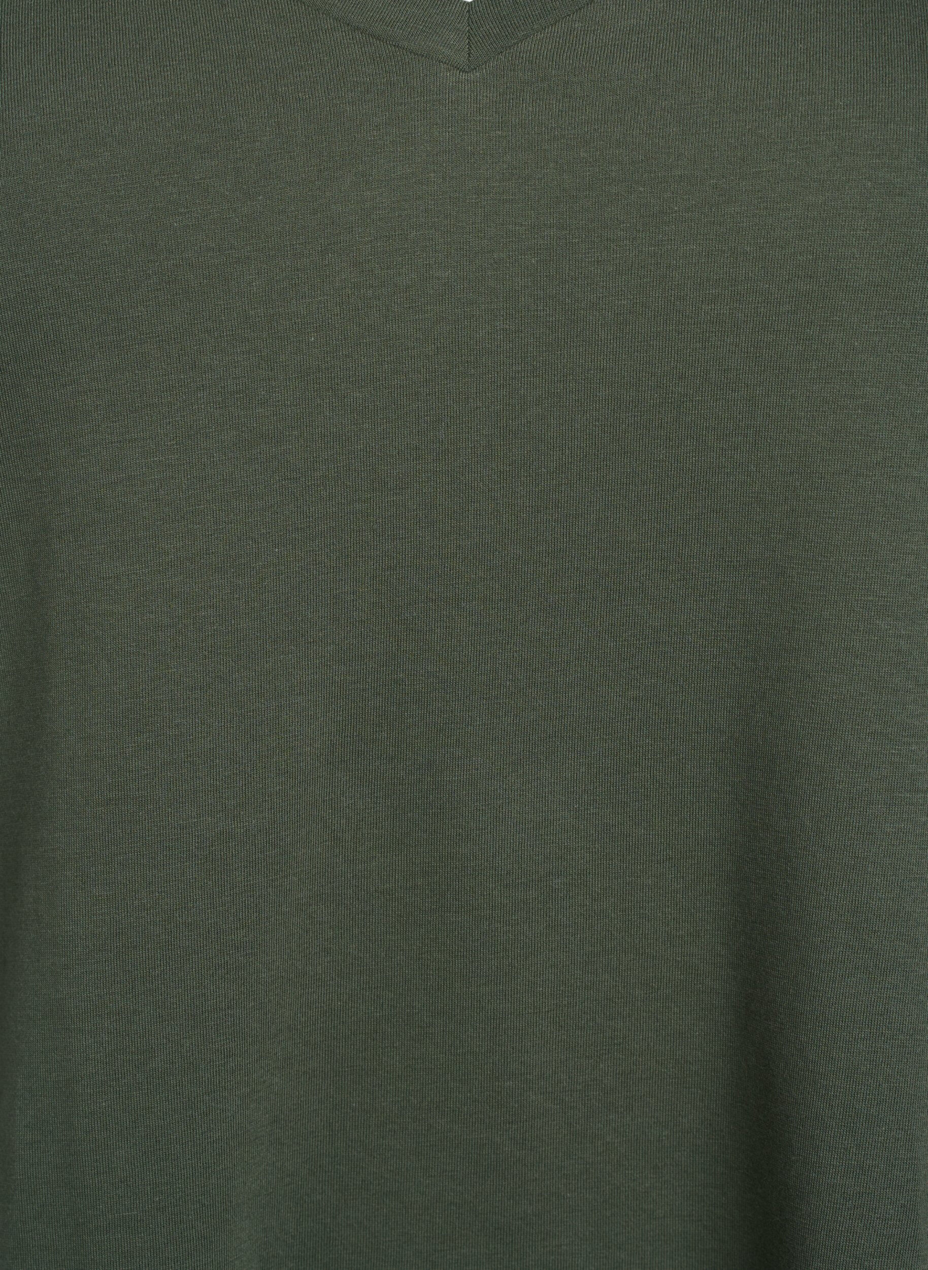 Zizzifashion Short-sleeved t-shirt with v-neck, Green, Packshot image number 2