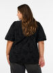 Blouse with floral pattern and balloon sleeves, Black, Model image number 2