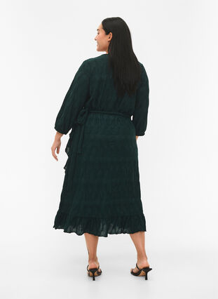 FLASH - Wrap Dress with 3/4 Sleeves, Scarab, Model image number 1
