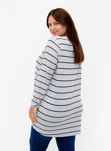 Patterned blouse with long sleeves, LGM Stripe, Model image number 1