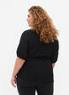 Wrap blouse in viscose with 1/2 sleeves, Black, Model image number 1