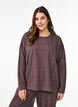 Loose jersey blouse with seam details, Brown, Model image number 0