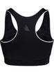 Racerback sports bra with contrast piping, Black, Packshot image number 1