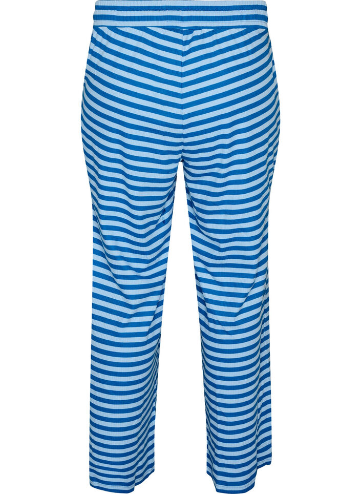 Striped pyjama trousers with a high waist and wide legs, 2387, Packshot image number 1