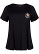 Cotton t-shirt with print on the front, Black W. Chest print, Packshot image number 0