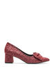Glitter pump with bow, Red, Packshot image number 0
