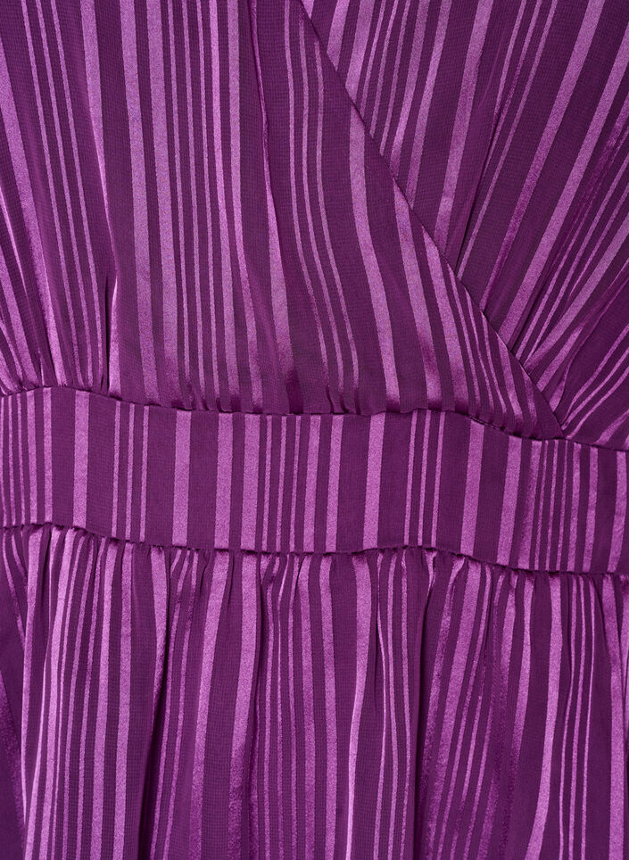 Knee-length dress with sheer stripes and wrap effect, Purple, Packshot image number 2