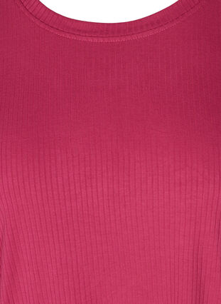 Short-sleeved t-shirt in ribbed fabric, Sangria, Packshot image number 2