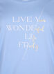 Short-sleeved cotton T-shirt with elasticated hem, Serenity w. Live, Packshot image number 2