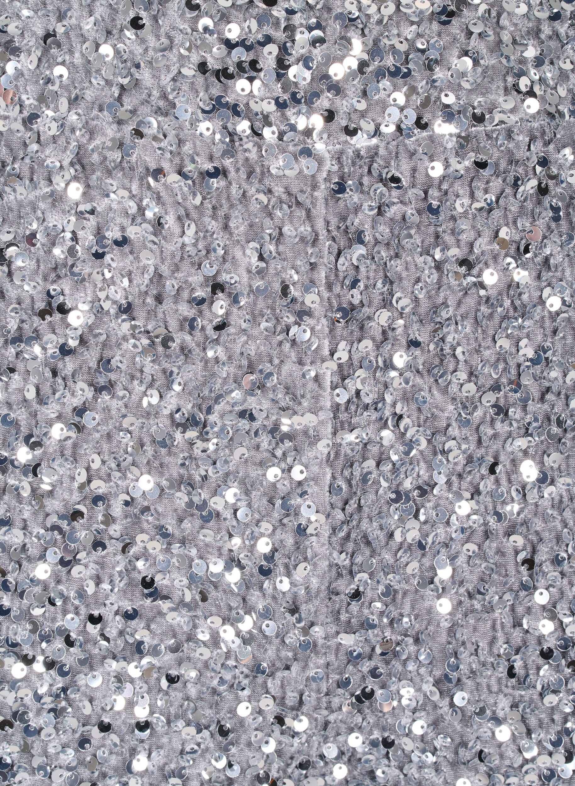 Zizzifashion Loose sequin trousers with high waist, Silver, Packshot image number 2