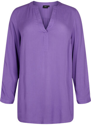 Viscose tunic with v-neckline, Deep Lavender, Packshot image number 0