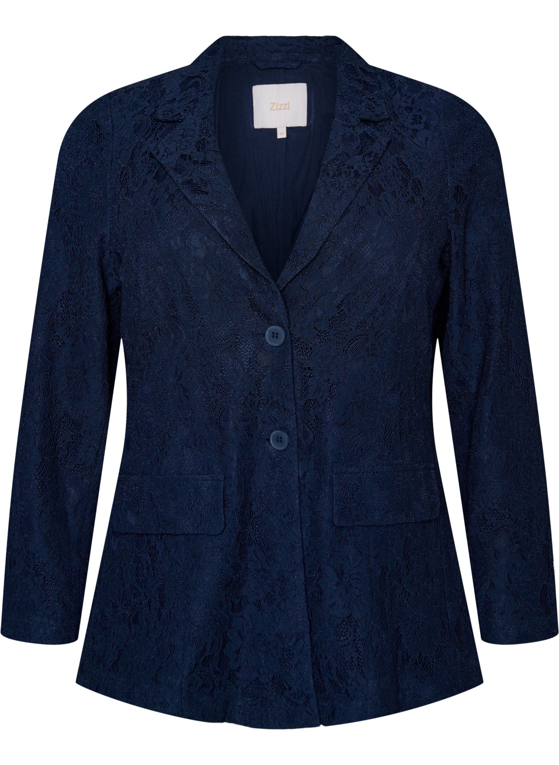 Lace blazer with button closure
