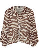Chiffon blouse with zebra print and ruffles, Brown, Packshot image number 0