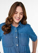 Denim shirt dress with short sleeves, Light Blue, Model image number 3