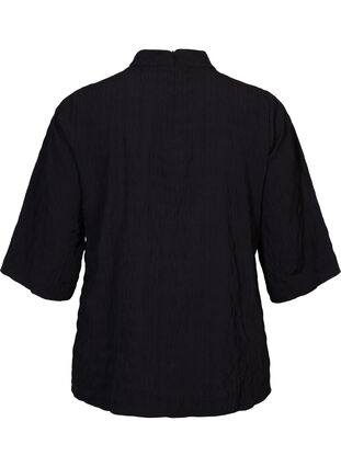 Top with high neckline and 3/4 sleeves, Black, Packshot image number 1